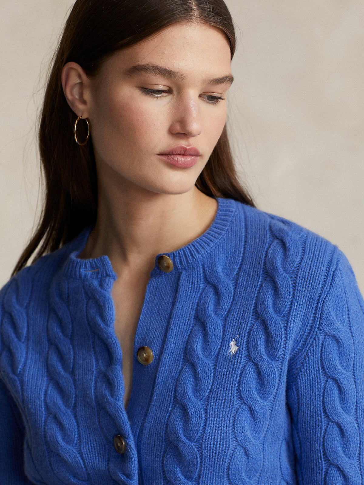 2026 New Arrival Cardigan a Trecce con Chiusura Smerlata Blu