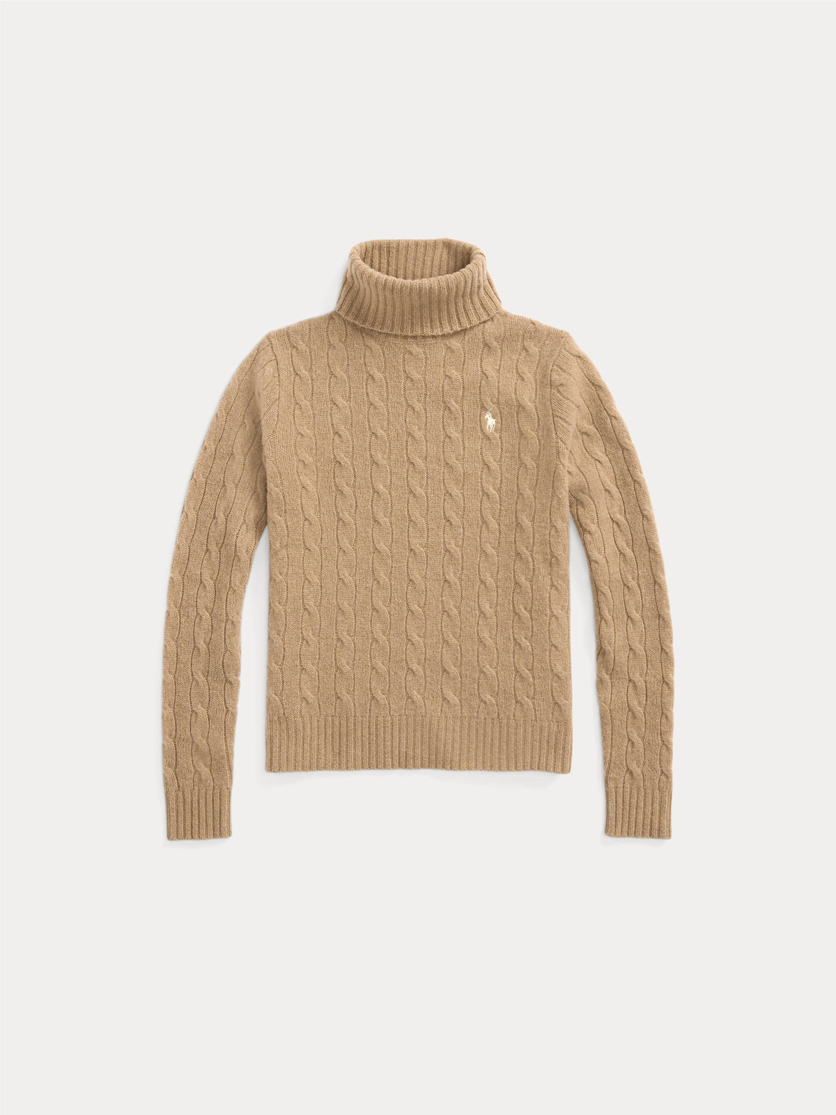 2026 New Arrival Maglia con Collo Alto a Trecce Cammello