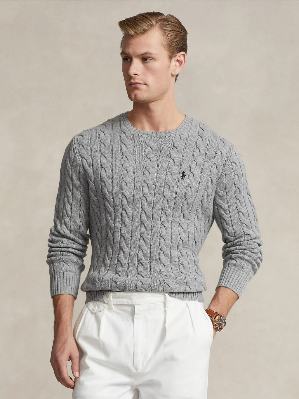 2026 New Arrival Maglia in Cotone a Trecce Grigio
