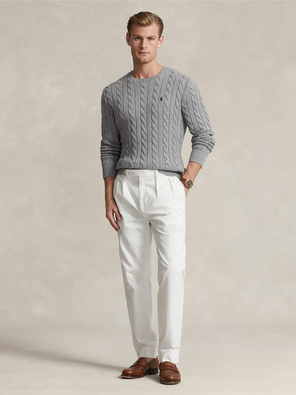 2026 New Arrival Maglia in Cotone a Trecce Grigio