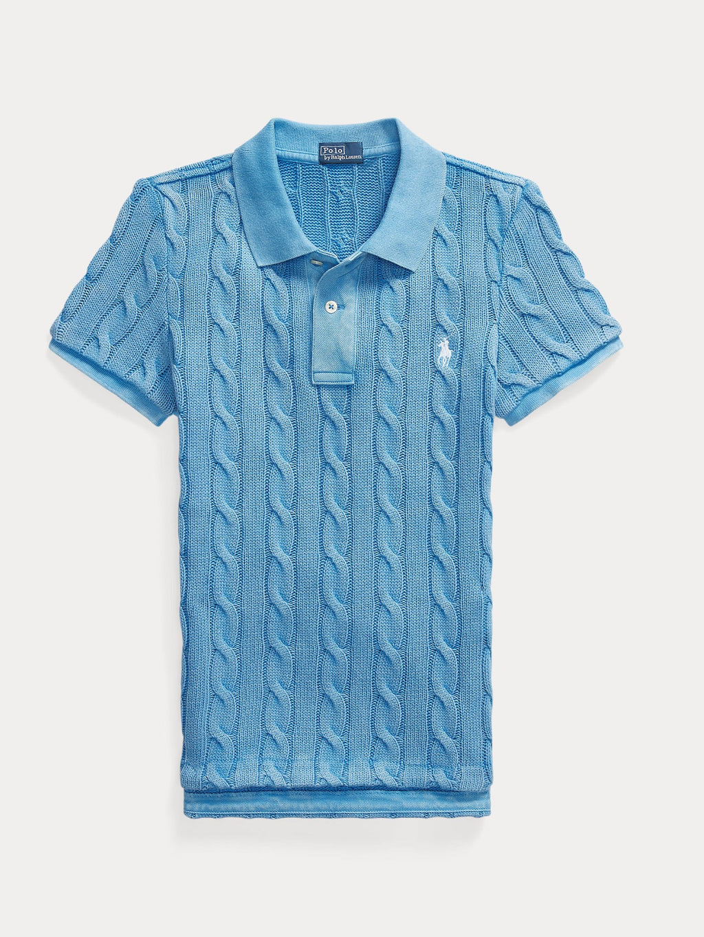 2026 New Arrival Polo in Maglia a Trecce Slim Fit Blu