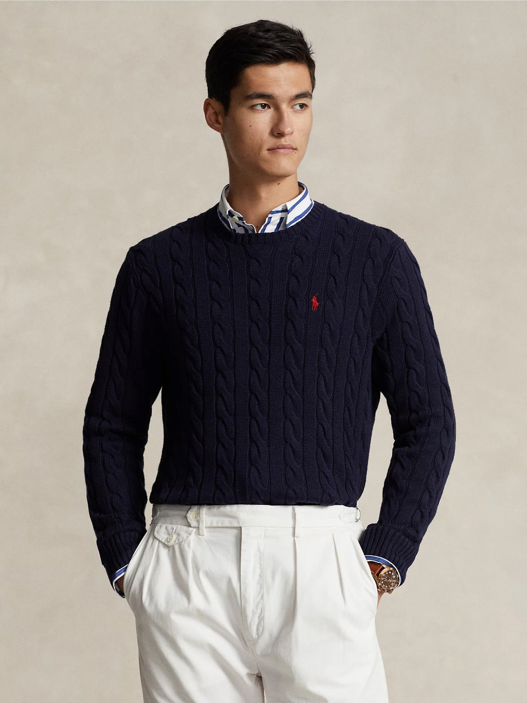 2026 New Arrival Maglia in Cotone a Trecce Blu