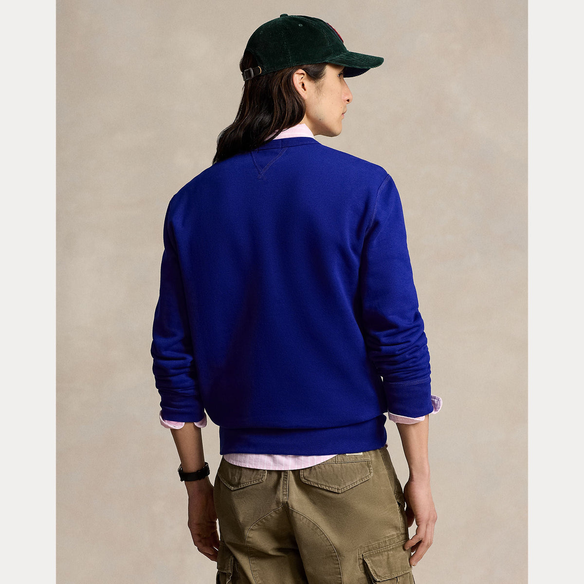 2026 New Arrival Felpa Girocollo con Inserto a V Blu