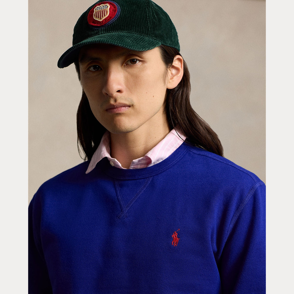 2026 New Arrival Felpa Girocollo con Inserto a V Blu
