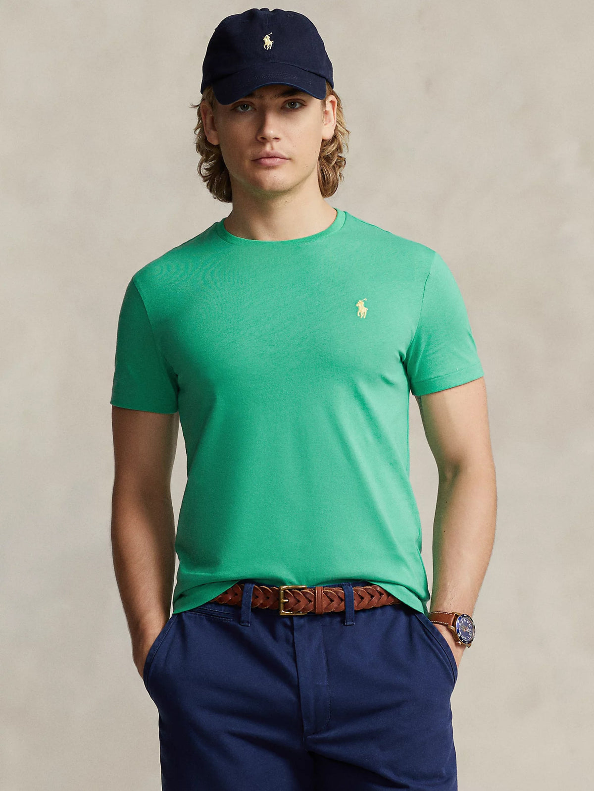 2026 New Arrival T-shirt Girocollo Custom Slim Fit Verde