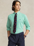 2026 New Arrival Camicia in Popeline Elasticizzato a Righe Verde/Bianco