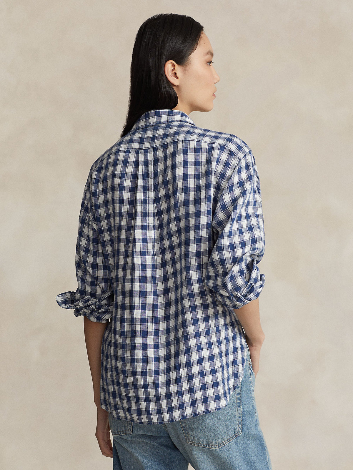 2026 New Arrival Camicia Oversize Vichy Blu/Bianco