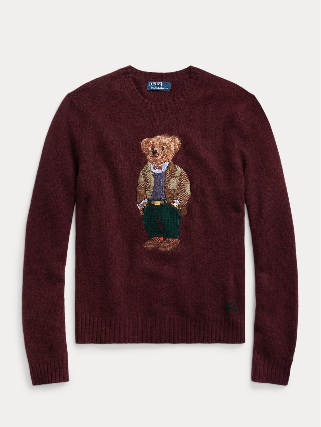 2026 New Arrival Maglia in Lana e Cashmere con Polo Bear Vinaccia