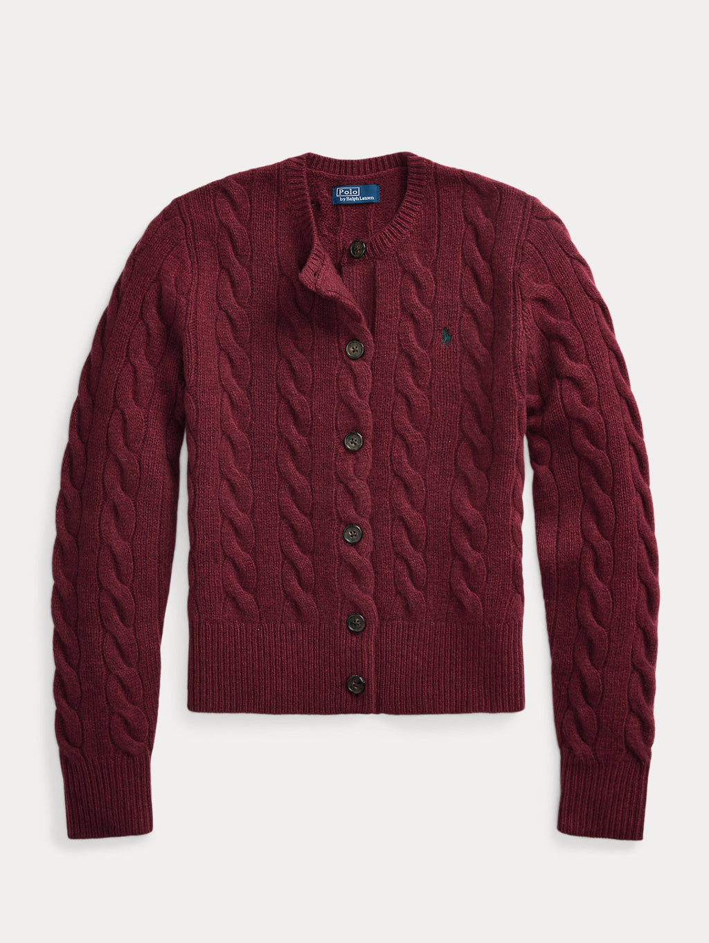 2026 New Arrival Cardigan a Trecce con Chiusura Smerlata Bordeaux