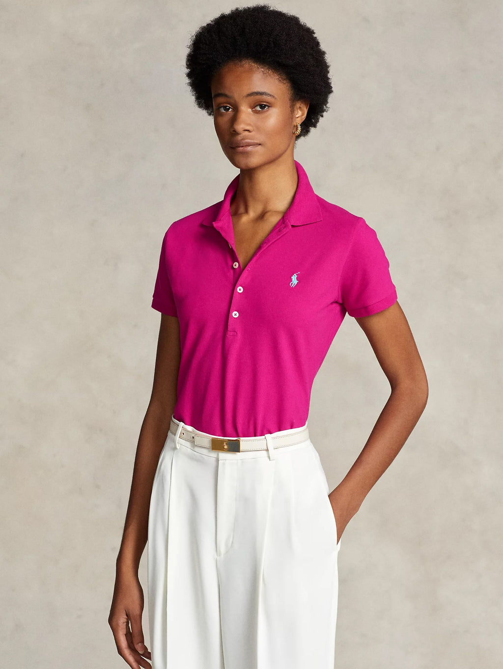 2026 New Arrival Polo Manica Corta Slim Fit Rosa