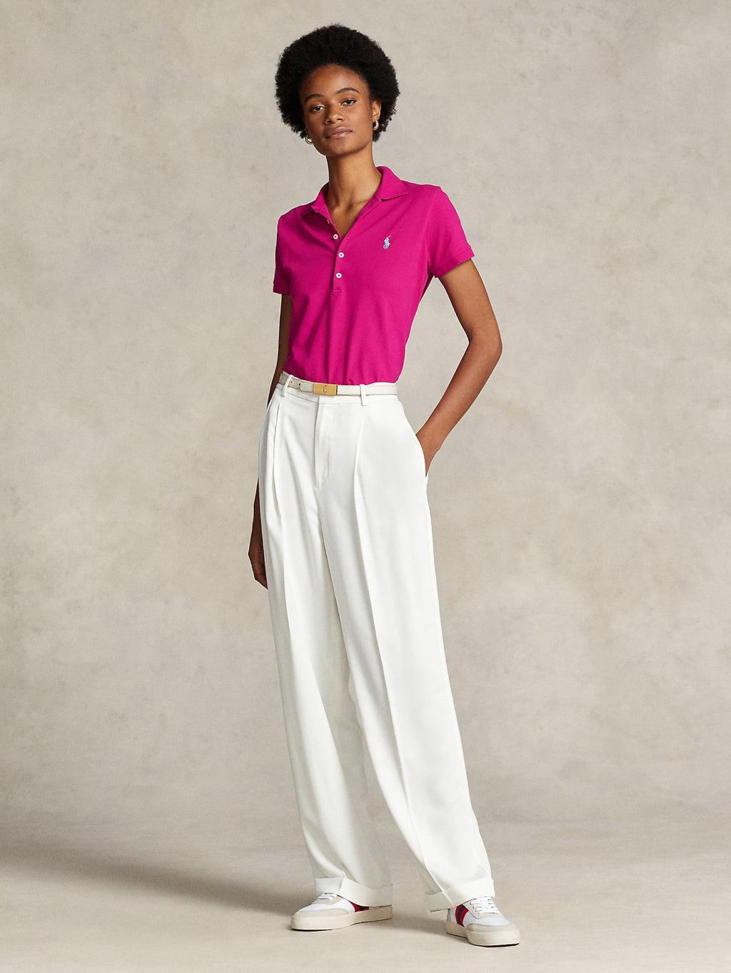 2026 New Arrival Polo Manica Corta Slim Fit Rosa