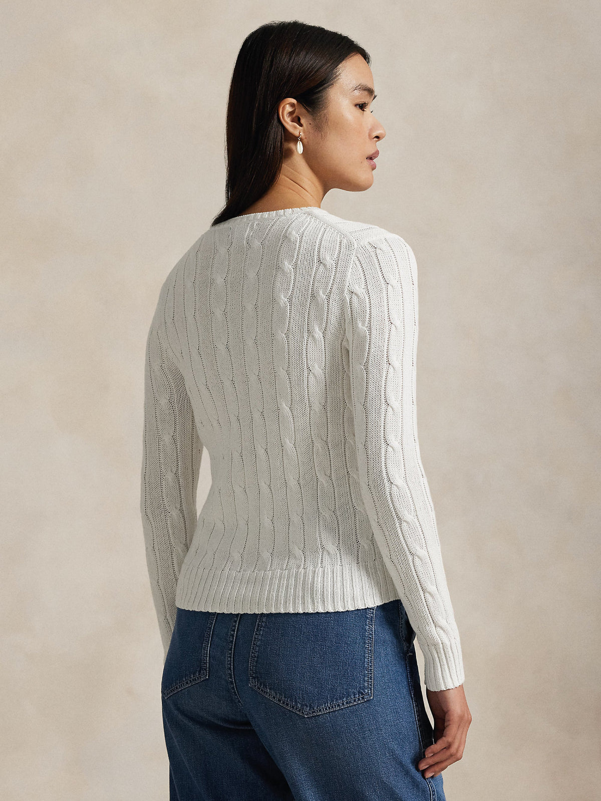 2026 New Arrival Maglione a Trecce Relaxed Fit Bianco
