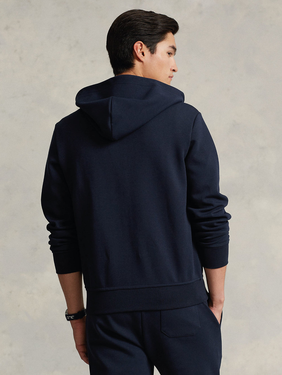 2026 New Arrival Felpa con Cappuccio e Zip in Maglia Doppia Blu