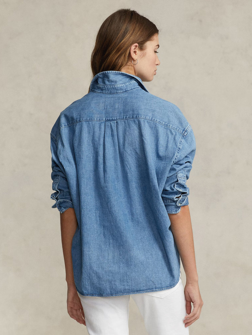 2026 New Arrival Camicia in Leggero Twill Ampia e Corta Blu