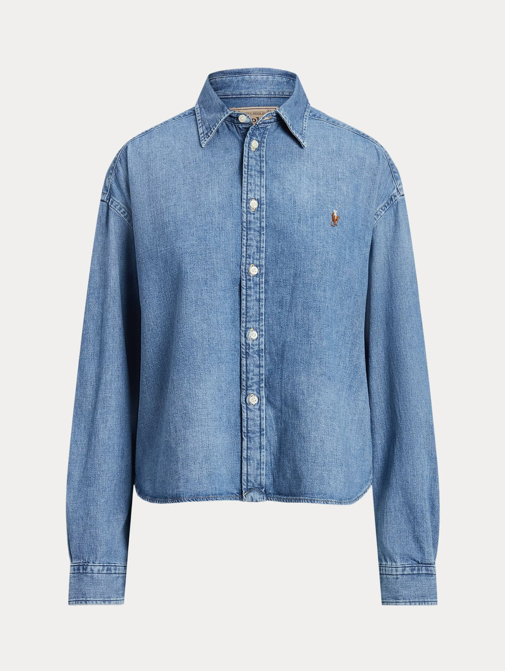2026 New Arrival Camicia in Leggero Twill Ampia e Corta Blu