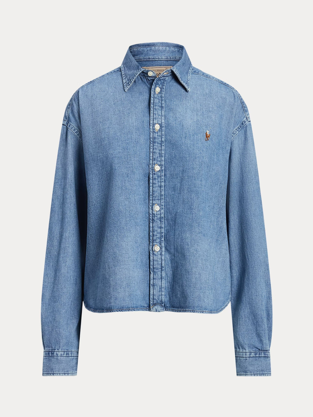 2026 New Arrival Camicia in Leggero Twill Ampia e Corta Blu