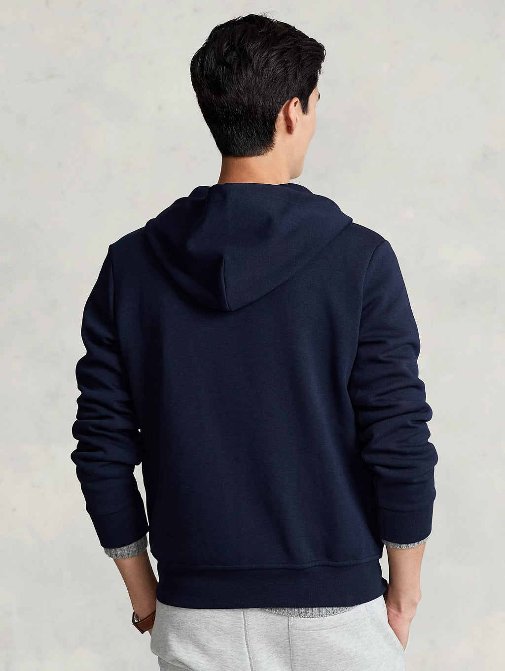 2026 New Arrival Felpa con Cappuccio e Zip in Maglia Doppia Blu