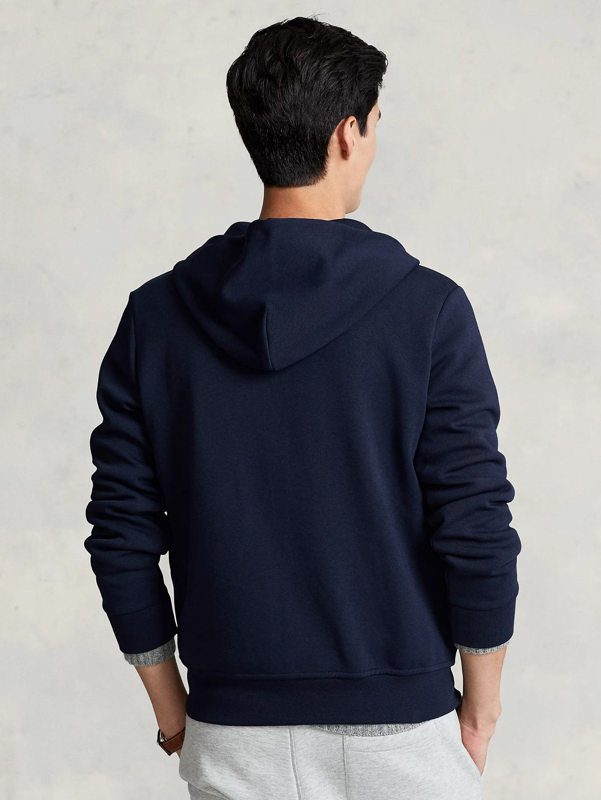 2026 New Arrival Felpa con Cappuccio e Zip in Maglia Doppia Blu