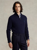 2026 New Arrival Maglia con Mezza Zip in Lana Blu