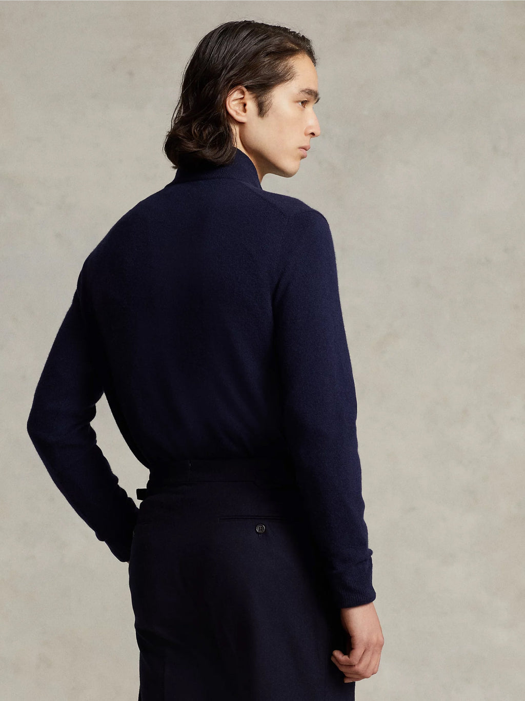 2026 New Arrival Maglia con Mezza Zip in Lana Blu
