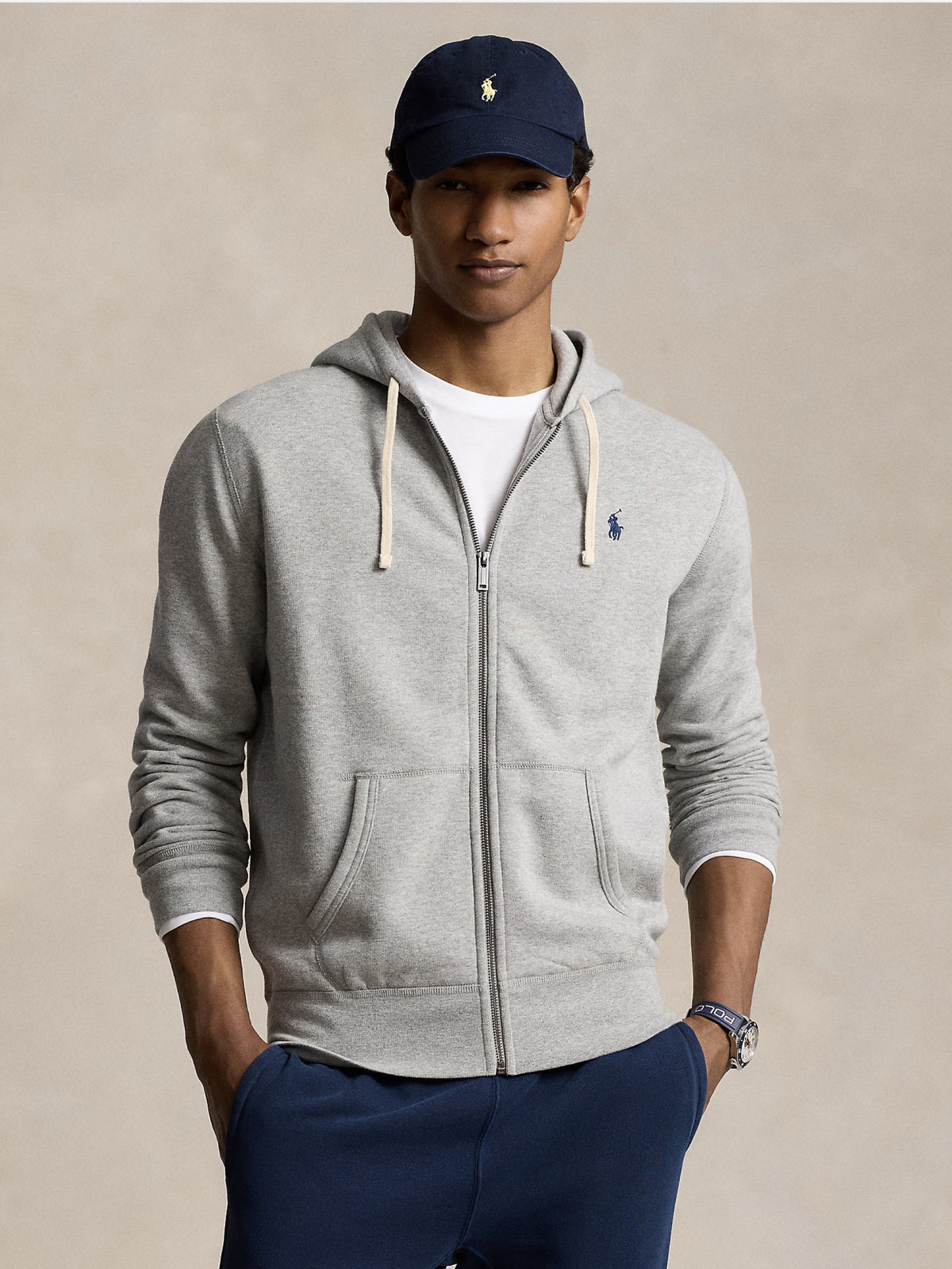 2026 New Arrival Felpa Full zip con Cappuccio Grigio