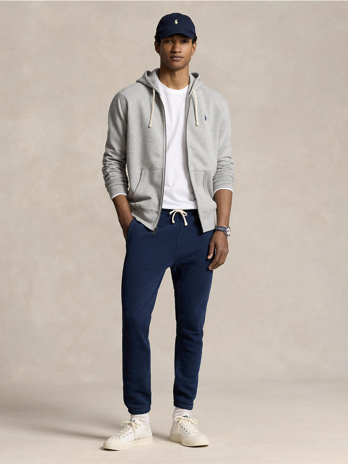 2026 New Arrival Felpa Full zip con Cappuccio Grigio