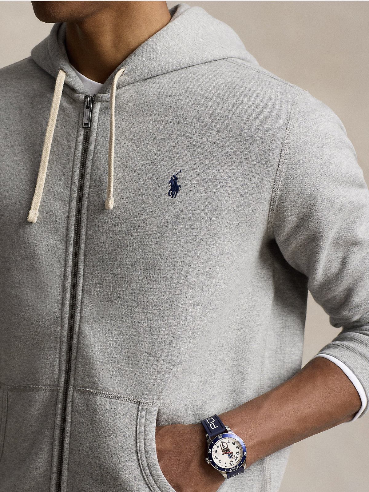 2026 New Arrival Felpa Full zip con Cappuccio Grigio