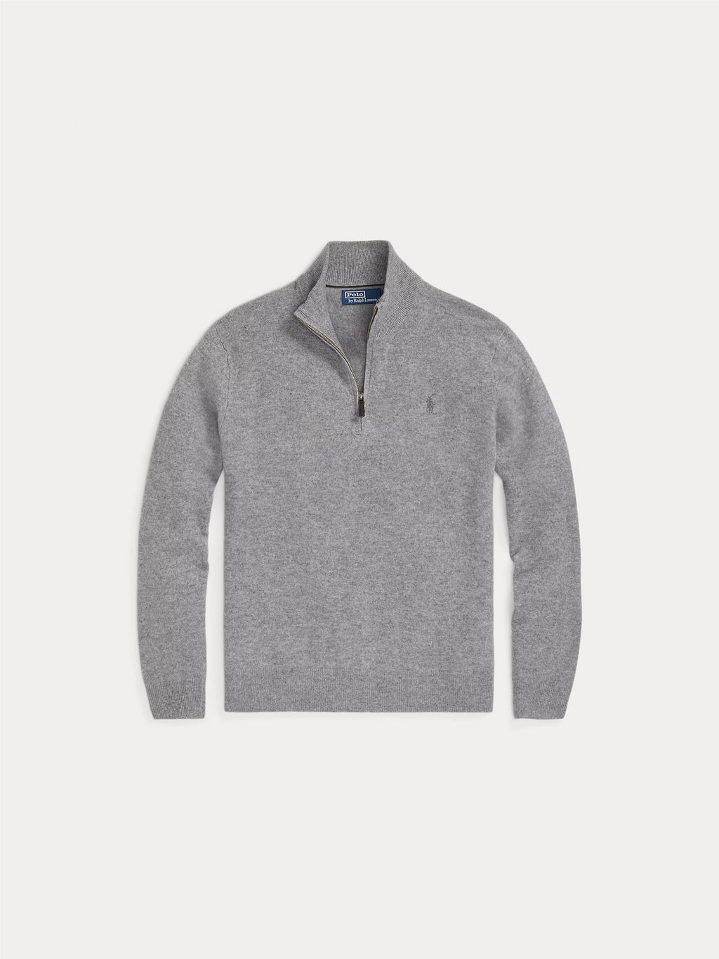 2026 New Arrival Maglia con Mezza Zip in Lana Grigio