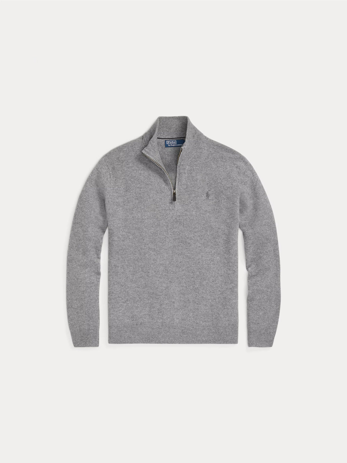 2026 New Arrival Maglia con Mezza Zip in Lana Grigio