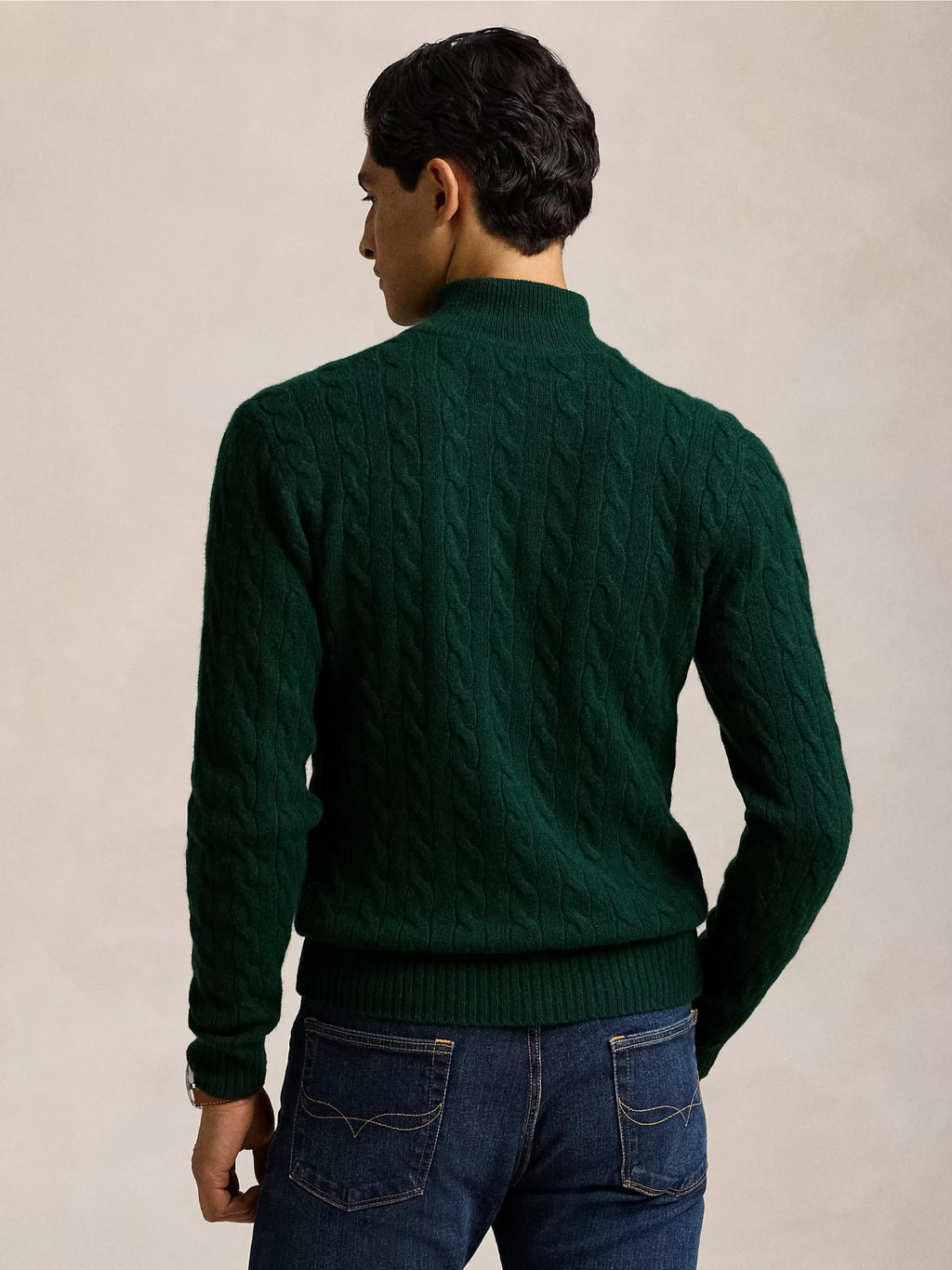 2026 New Arrival Maglia Mezza Zip a Trecce Verde