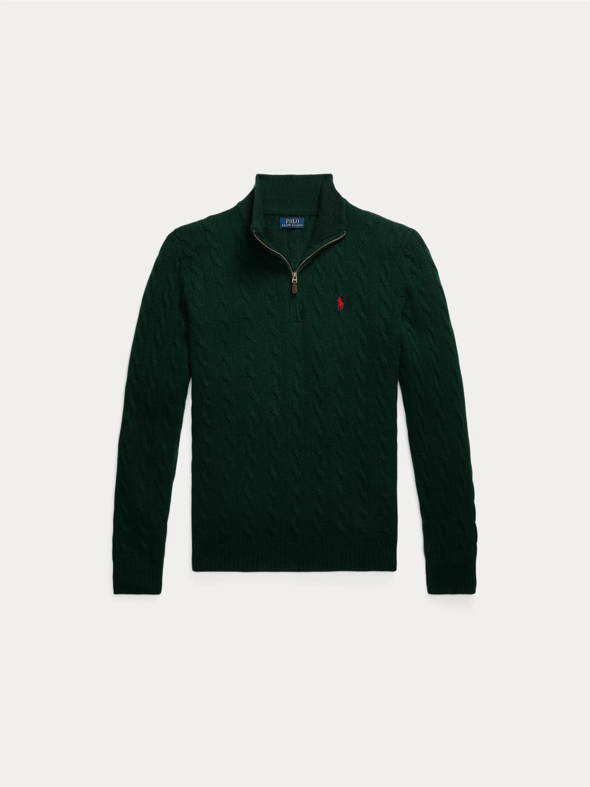 2026 New Arrival Maglia Mezza Zip a Trecce Verde