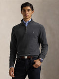 2026 New Arrival Maglia con Mezza Zip in Lana Antracite