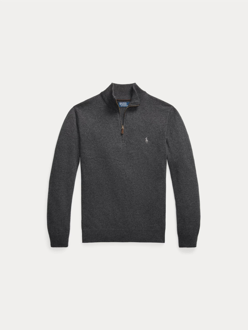 2026 New Arrival Maglia con Mezza Zip in Lana Antracite