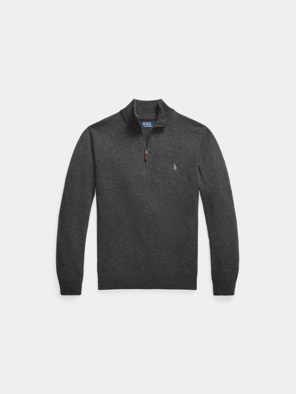 2026 New Arrival Maglia con Mezza Zip in Lana Antracite